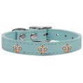 Mirage Pet Products Gold Crown Widget Genuine LeaTher Dog CollarBaby Blue Size 26 83-48 BBL26